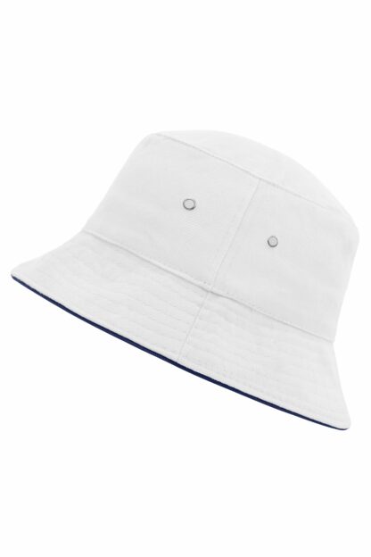 Fischerhut MB012 Fisherman Piping Hat - weiß/blau (white/navy) – Bild 3
