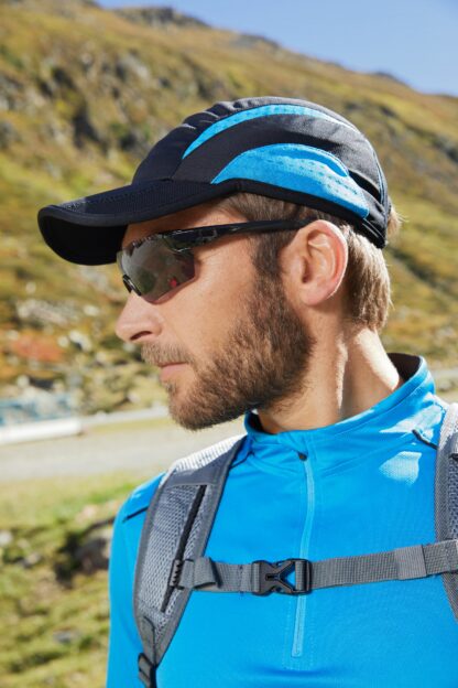 Kappe 3 Panel Sports Cap - rot/grau (grenadine/iron-grey) MB6580 – Bild 2