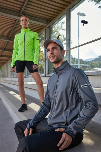 Men's Sports Softshell Jacket - schwarz/grün/neon (bright-green/black) – Bild 3