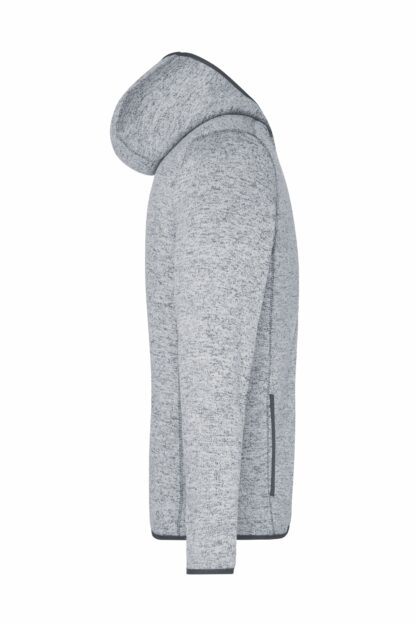 Men's Knitted Fleece Hoody - grau (light-melange/carbon) – Bild 7