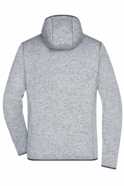 Men's Knitted Fleece Hoody - grau (light-melange/carbon) – Bild 8