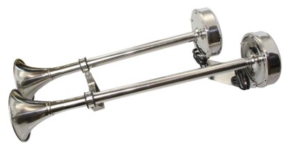 Edelstahl-Horn doppelt 12V  450mm  108db, EK30502
