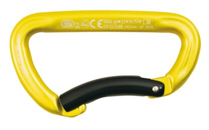 Alu-Karabiner TRAPPER BENT GATE asym. gelb/schwarz, NB769CN0400