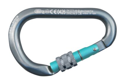 Alu-Karabiner HMS CLASSIC SCREW SLEEVE grau/cyan, NB786DBD6AD