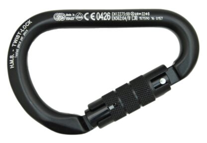 Alu-Karabiner HMS TWIST LOCK schwarz, NB786NNN6PN