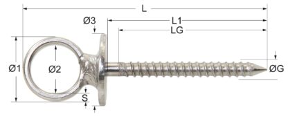 Ringschraube Holzgew.+Kragen 6x60mm  (2St.-Pack), PK70660-2SB