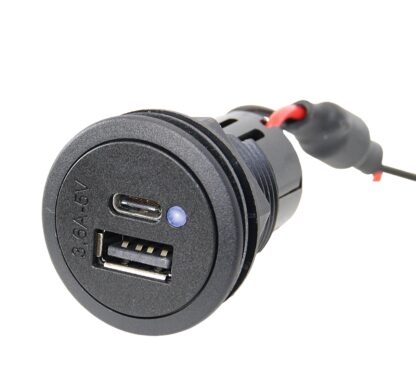 USB-C/A Doppelsteckdose mit LED, QG02452-SB