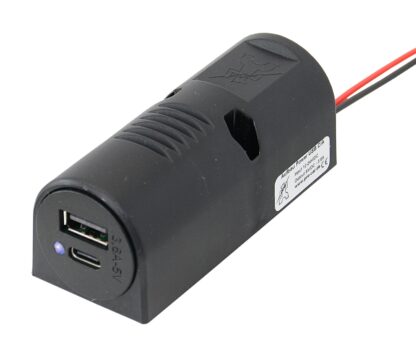 USB Doppel-Aufbausteckdose C/A 12-24V mit LED, QG02456-SB