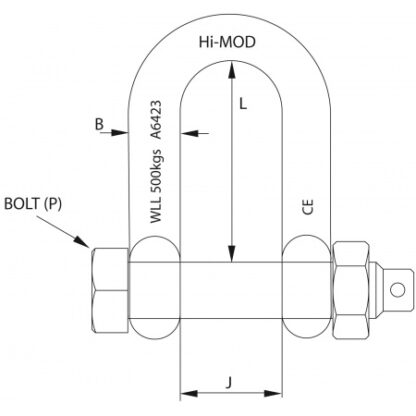 Petersen, D-Schäkel AISI316, Bolzen M6, SWL 350 kg, PG82M06E – Bild 3