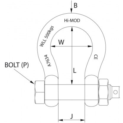 PETERSEN Schäkel geschweift, Bolzen M16, SWL, 1500 kg, PG84M16E – Bild 3