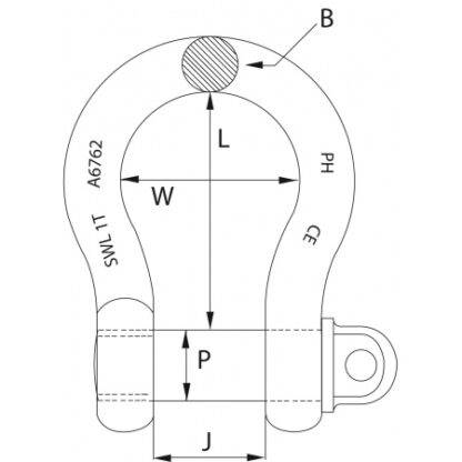 PETERSEN Edelstahl Schäkel - geschweift hochfest-SWL, 4000 kg, PGB40TC, Form C – Bild 3