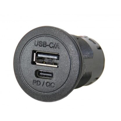 USB Ladebuchsen-Einbau-USB A-C Ladebuchsen rund, QG02463