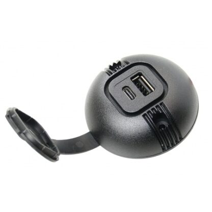 USB-C/A Aufbau-Doppelsteckdose mit Deckel 12/24V 3A/2,5, QG02465