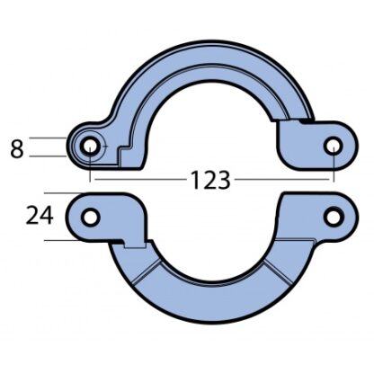 Ringanode 2-tlg. für Yanmar Z-Antrieb Magnesium, SD20, SD25, SD30, SD31, SD40, SD50, SD60, MA013051MG – Bild 2
