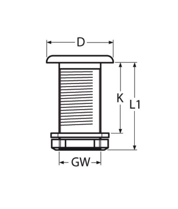 Borddurchlass mit Gewinde, A4 1/2" 8605412 – Bild 2